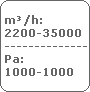 m�/h:
 2200-35000
 -------------------------
 Pa:
 1000-1000