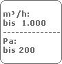 m�/h:
 bis  1.000
 -------------------------
 Pa:
 bis 200