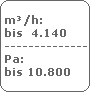m�/h:
 bis  4.140
 -------------------------
 Pa:
 bis 10.800