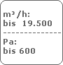 m�/h:
 bis  19.500
 -------------------------
 Pa:
 bis 600
