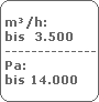 m�/h:
 bis  3.500
 -------------------------
 Pa:
 bis 14.000