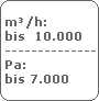 m�/h:
 bis  10.000
 -------------------------
 Pa:
 bis 7.000